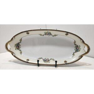 Vtg Noritake Fleurette Oval Platter 12.5" Long w/ Handles 1928 Extremely Rare